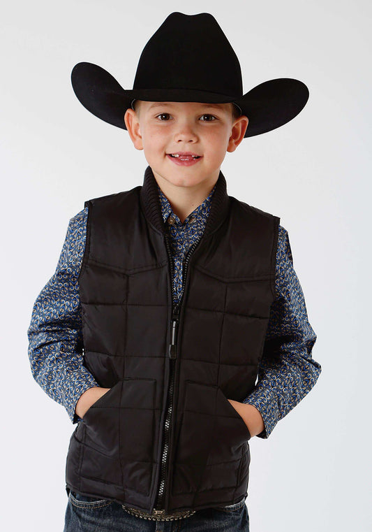 Roper Boys Black Poly-Filled Vest - Roper - Flyclothing LLC