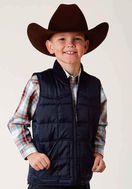 Roper Boys Navy Blue Poly-Filled Vest - Roper - Flyclothing LLC