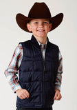 Roper Boys Navy Blue Poly-Filled Vest - Roper
