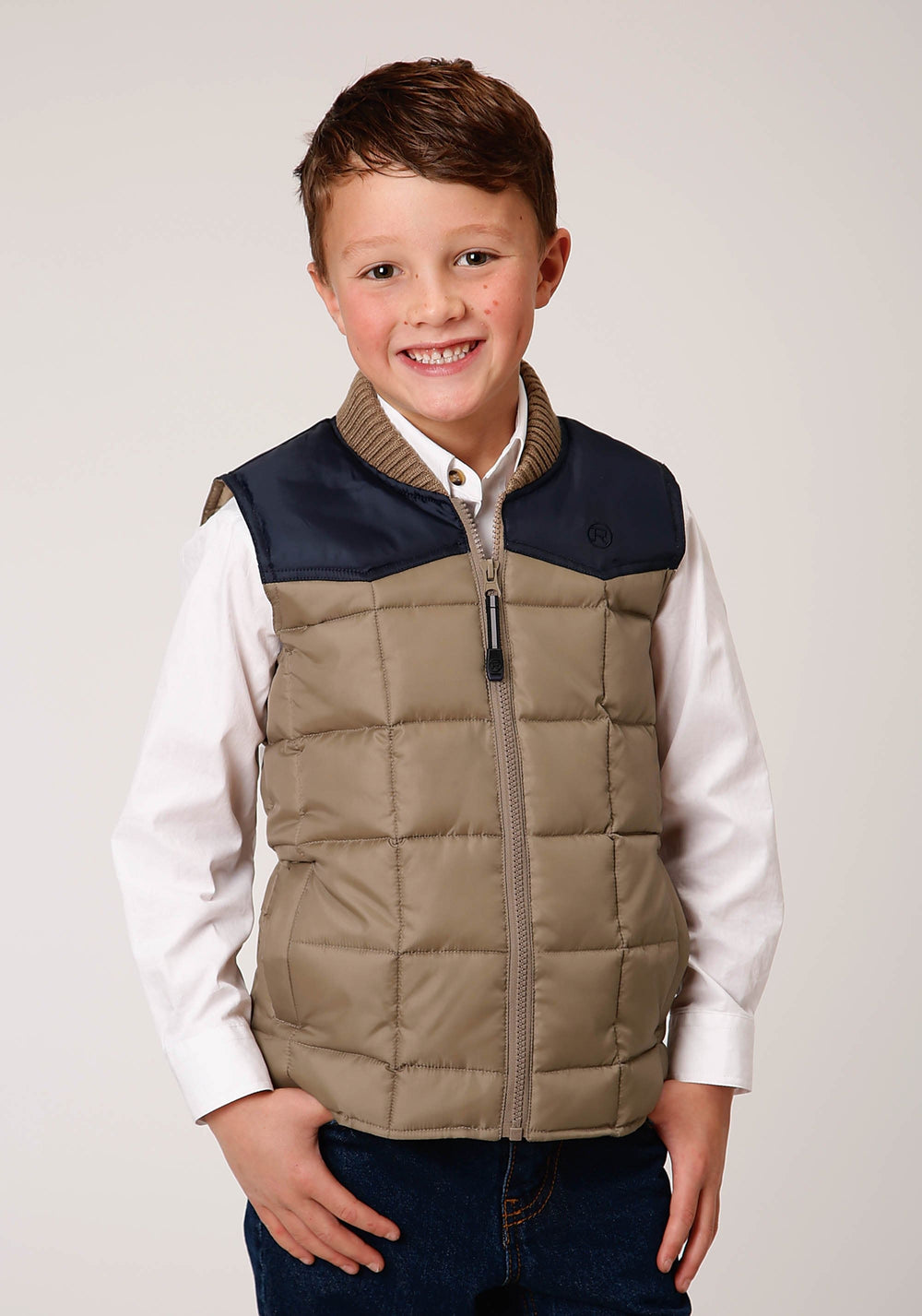 Roper Boys Quilted Poly With Poly Fill Vest Poly Filled Western Vest - Roper