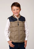 Roper Boys Quilted Poly With Poly Fill Vest Poly Filled Western Vest - Roper