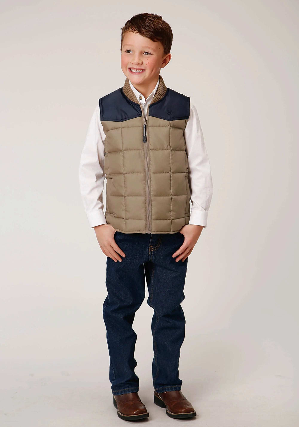 Roper Boys Quilted Poly With Poly Fill Vest Poly Filled Western Vest - Roper - Flyclothing LLC