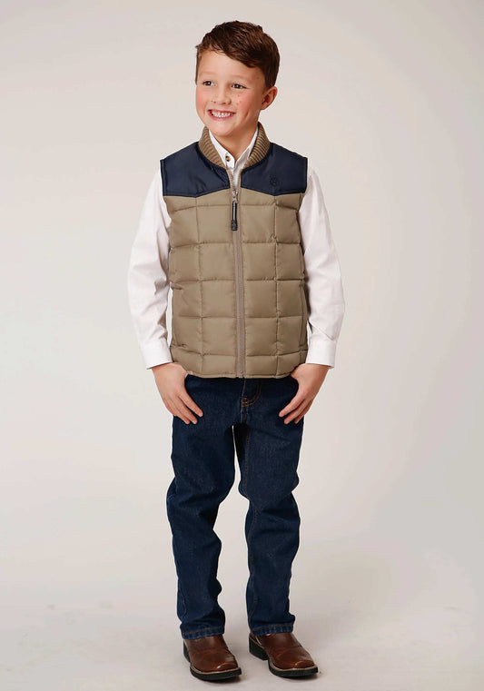 Roper Boys Quilted Poly With Poly Fill Vest Poly Filled Western Vest - Roper - Flyclothing LLC