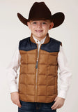 Roper Boys Quilted Polyfilled Vest Poly Filled Western Vest - Roper