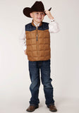 Roper Boys Quilted Polyfilled Vest Poly Filled Western Vest - Roper