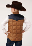 Roper Boys Quilted Polyfilled Vest Poly Filled Western Vest - Roper