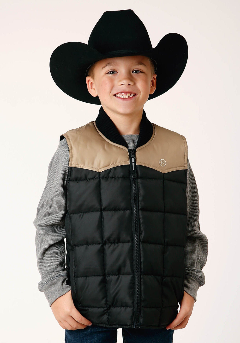 Roper Boys Quilted Polyfilled Vest Poly Filled Western Vest - Roper