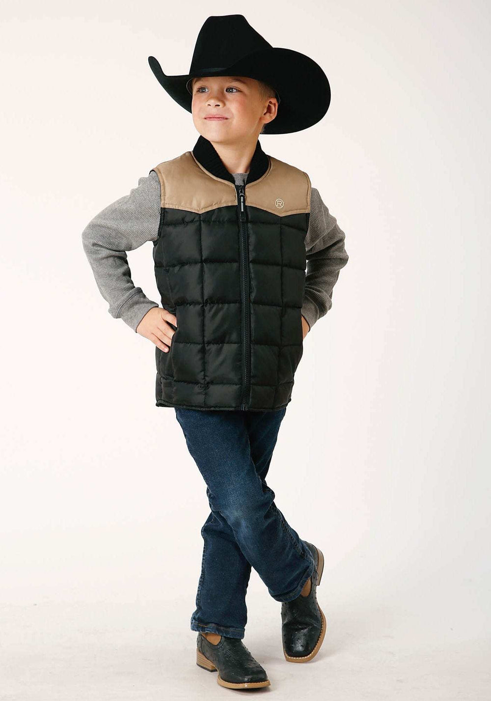 Roper Boys Quilted Polyfilled Vest Poly Filled Western Vest - Roper - Flyclothing LLC