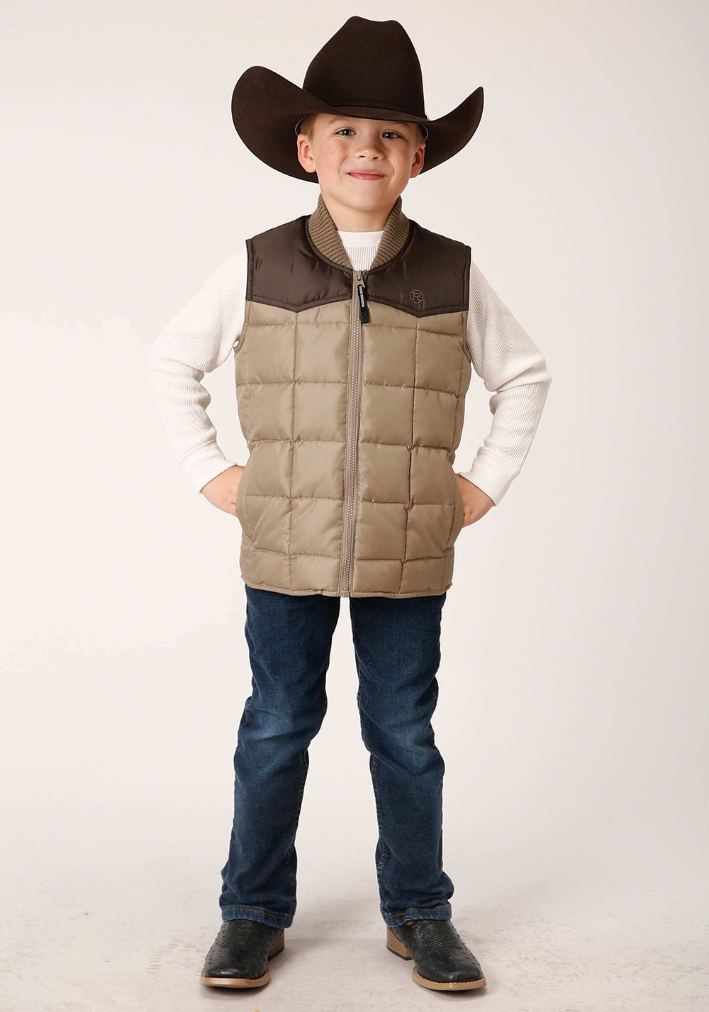 Roper Boys Quilted Polyfilled Vest Poly Filled Western Vest - Roper - Flyclothing LLC