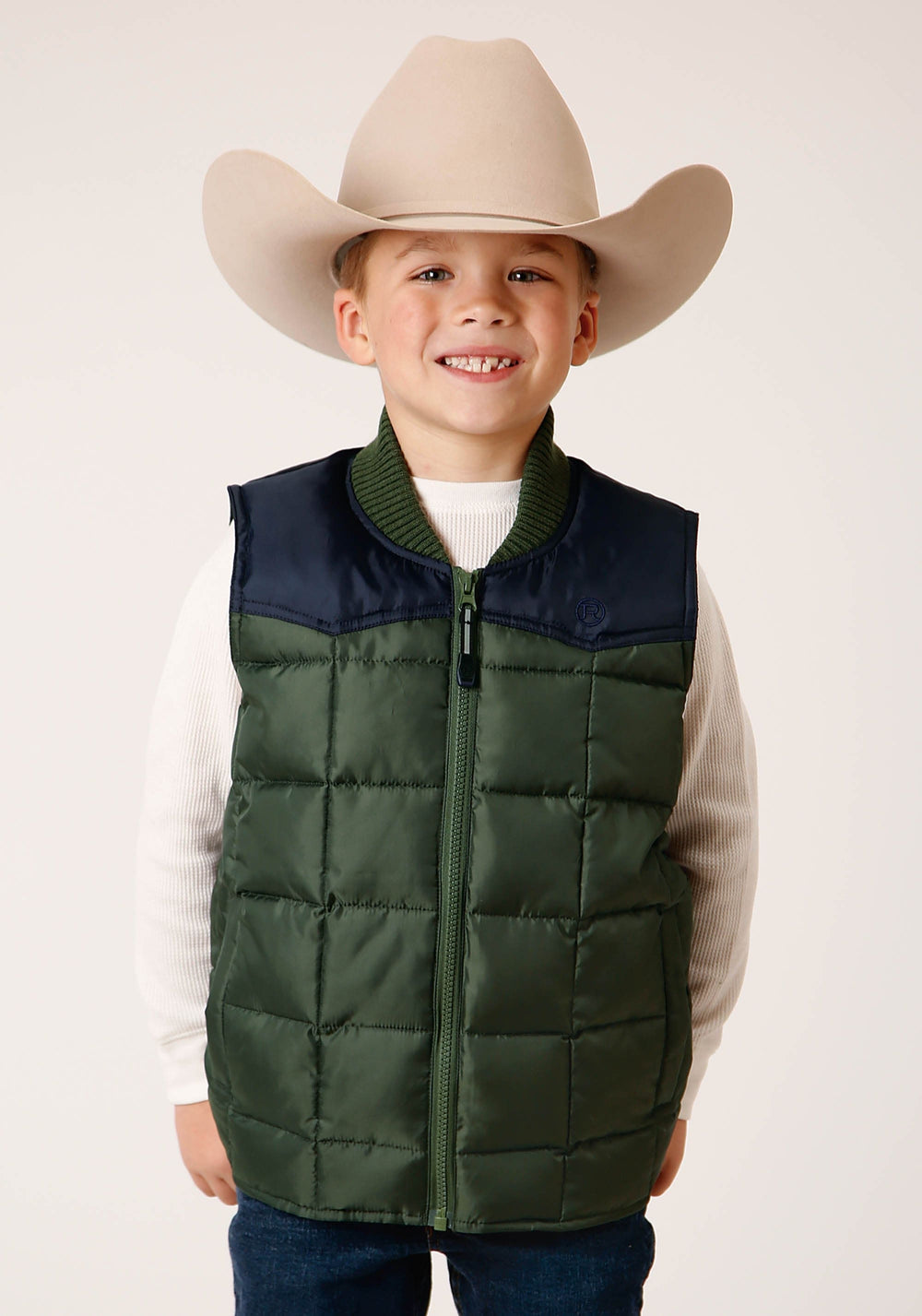 Roper Boys Quilted Polyfilled Vest Poly Filled Western Vest - Roper