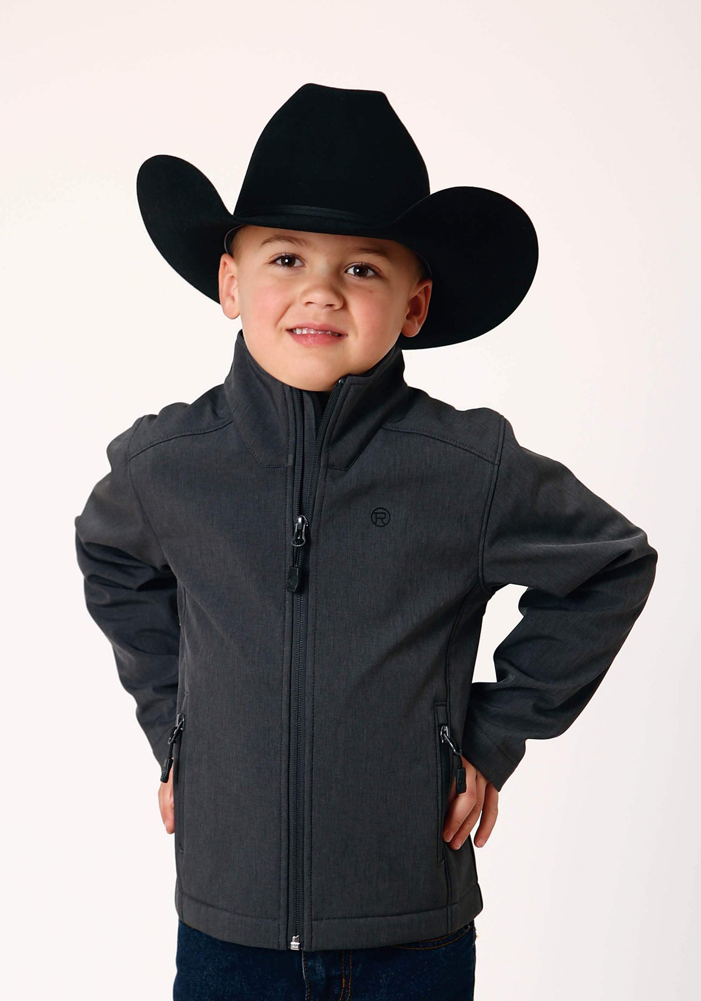 Roper Boys Heather Grey Soft Shell Tech Jacket - Roper - Flyclothing LLC
