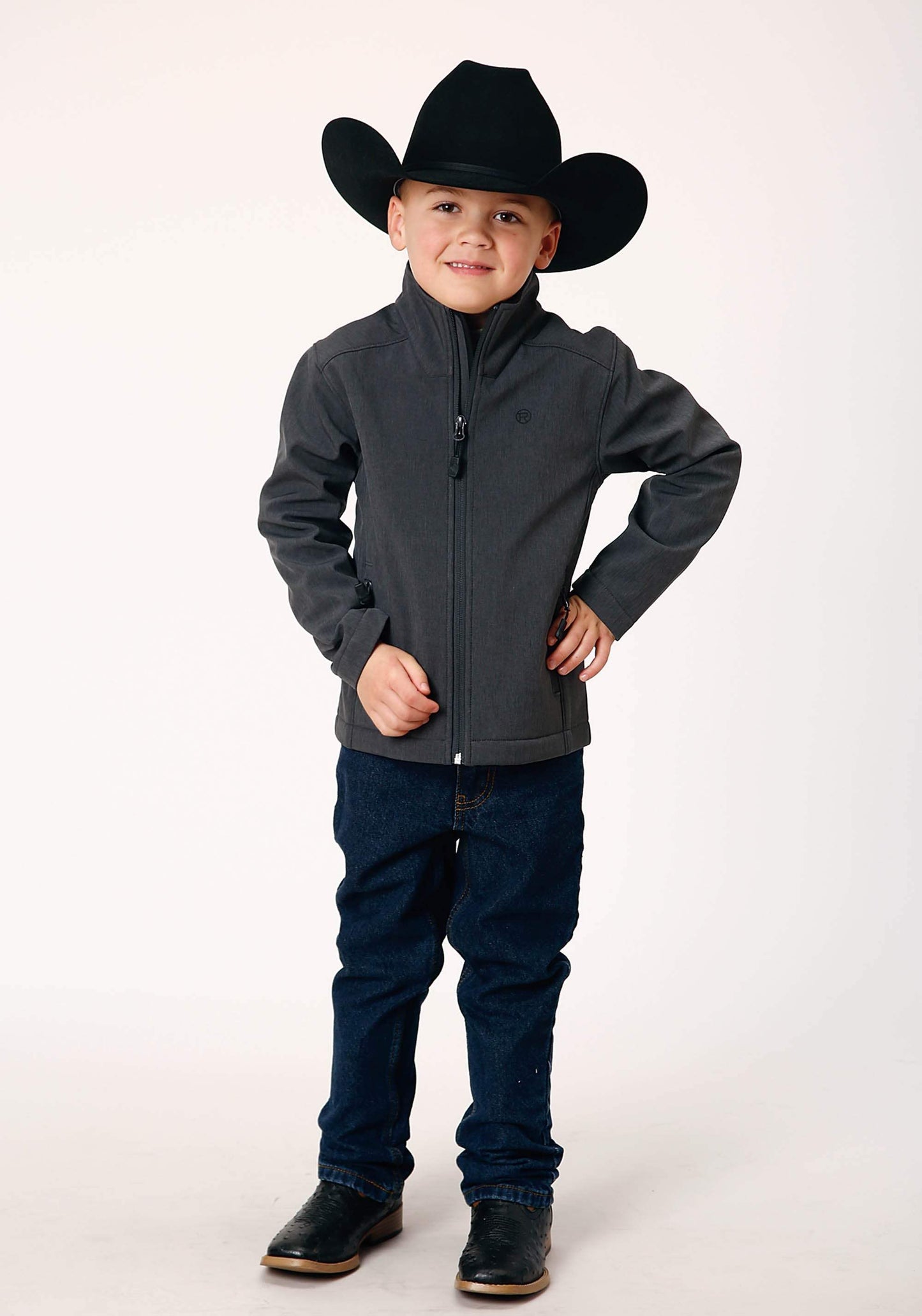 Roper Boys Heather Grey Soft Shell Tech Jacket - Roper - Flyclothing LLC