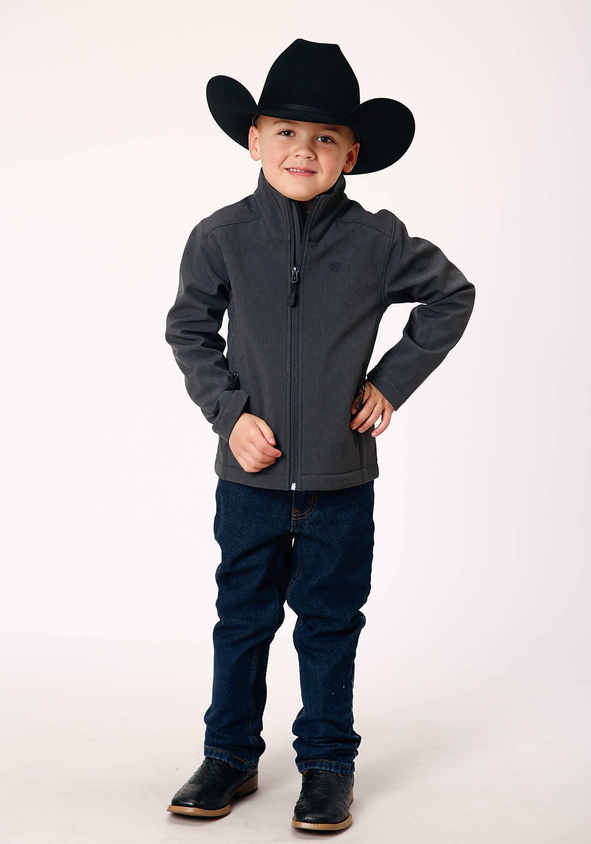 Roper Boys Heather Grey Soft Shell Tech Jacket - Roper - Flyclothing LLC