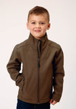 Roper Boys Heather Mocha Soft Shell Tech Jacket - Roper