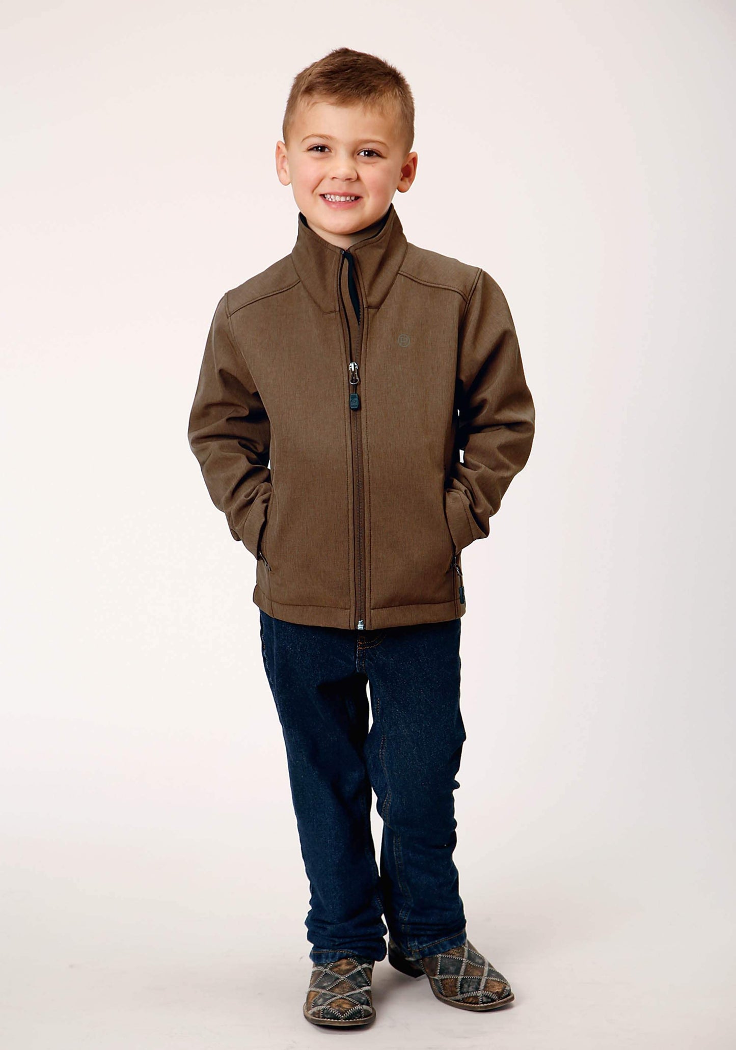 Roper Boys Heather Mocha Soft Shell Tech Jacket - Roper - Flyclothing LLC