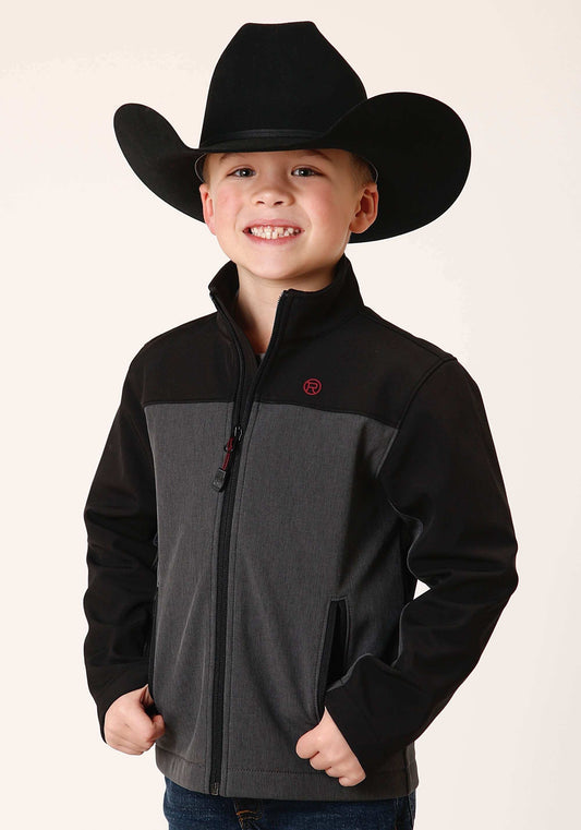 Roper Boys Grey Black Combo Soft Shell Tech Jacket - Roper - Flyclothing LLC