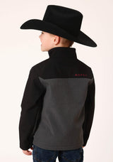 Roper Boys Grey Black Combo Soft Shell Tech Jacket - Roper - Flyclothing LLC