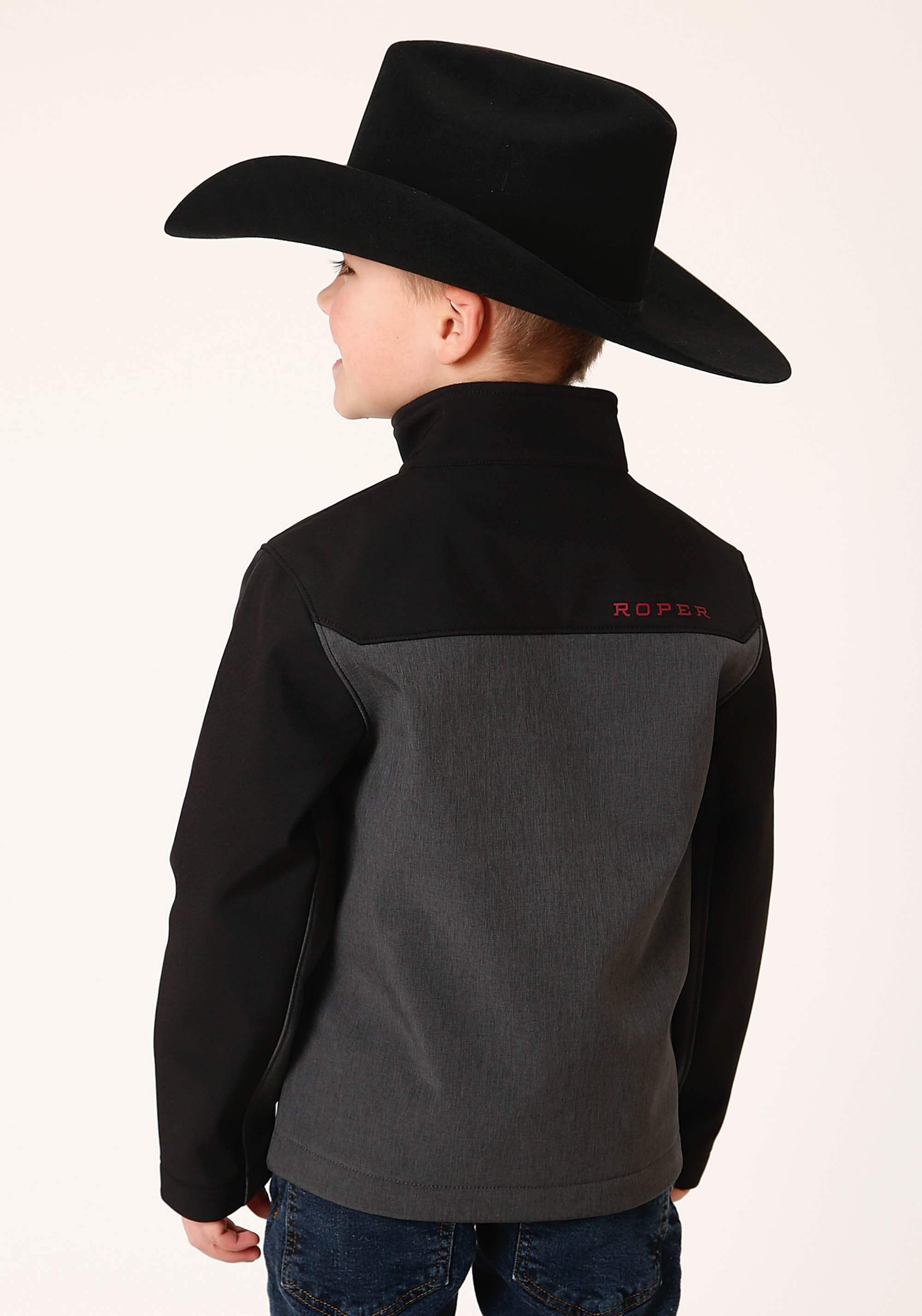 Roper Boys Grey Black Combo Soft Shell Tech Jacket - Roper - Flyclothing LLC