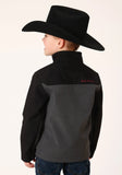 Roper Boys Grey Black Combo Soft Shell Tech Jacket - Roper