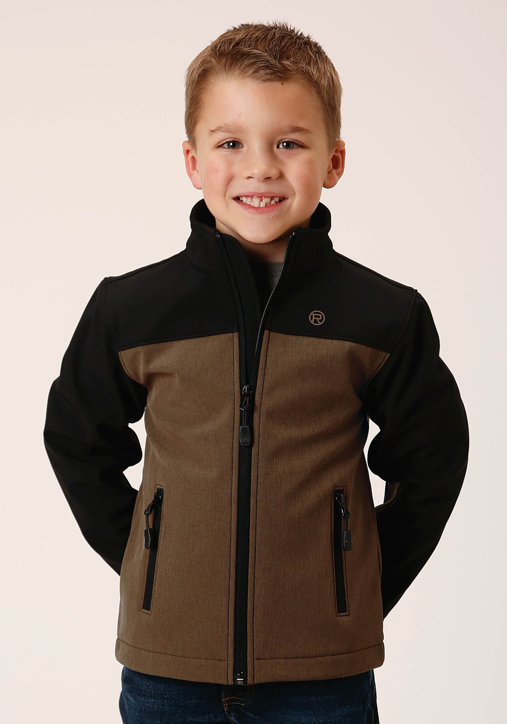 Roper Boys Br Black Combo Soft Shell Tech Jacket - Roper