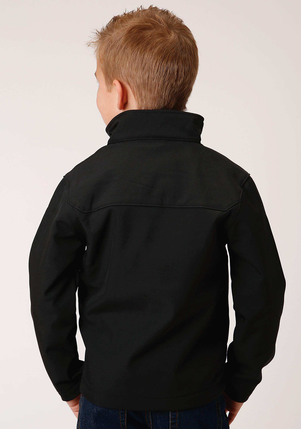 Roper Boys Black Softshell With Black Fleece Lining Zip Front Jacket - Roper - Flyclothing LLC