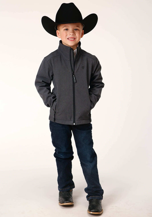 Roper Boys Heather Grey Soft Shell Tech Jacket - Roper - Flyclothing LLC