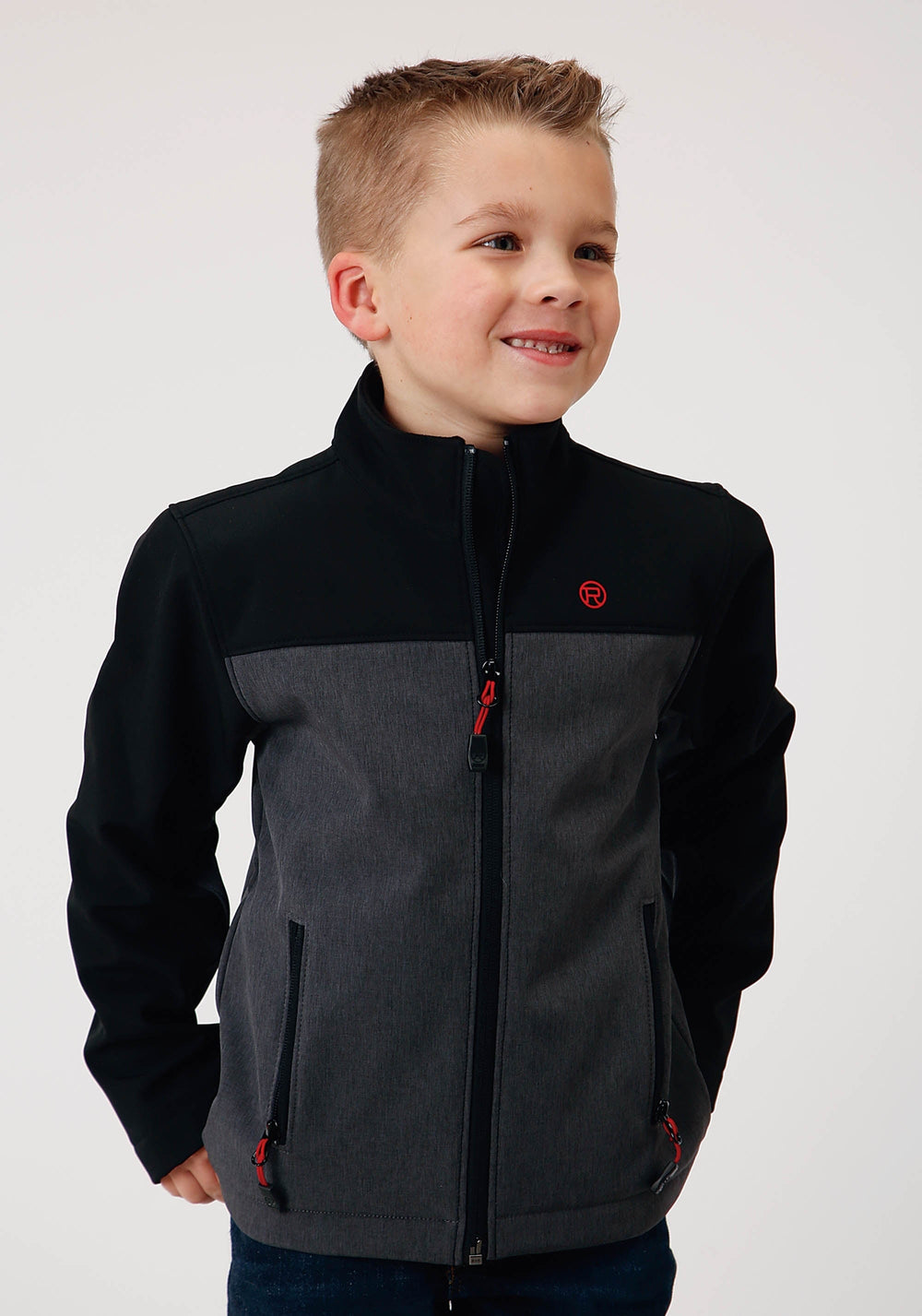 Roper Boys Grey Softshell Combo Tech Jacket - Roper