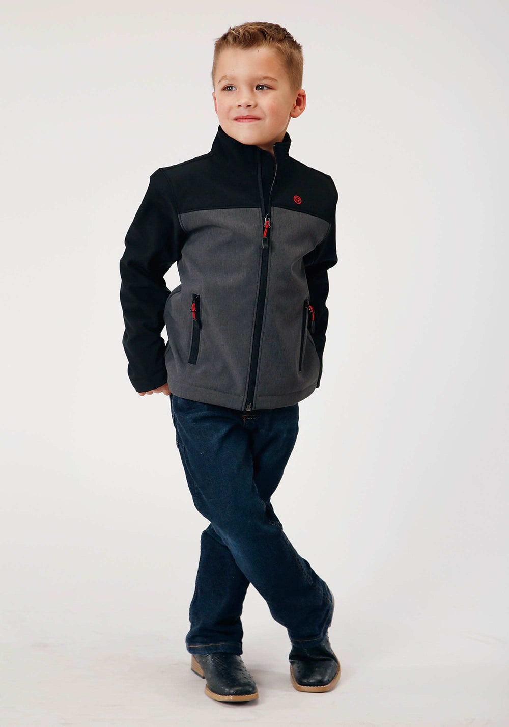 Roper Boys Grey Softshell Combo Tech Jacket - Roper - Flyclothing LLC