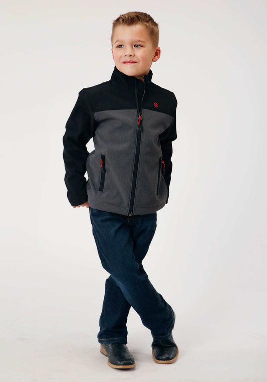 Roper Boys Grey Softshell Combo Tech Jacket - Roper - Flyclothing LLC