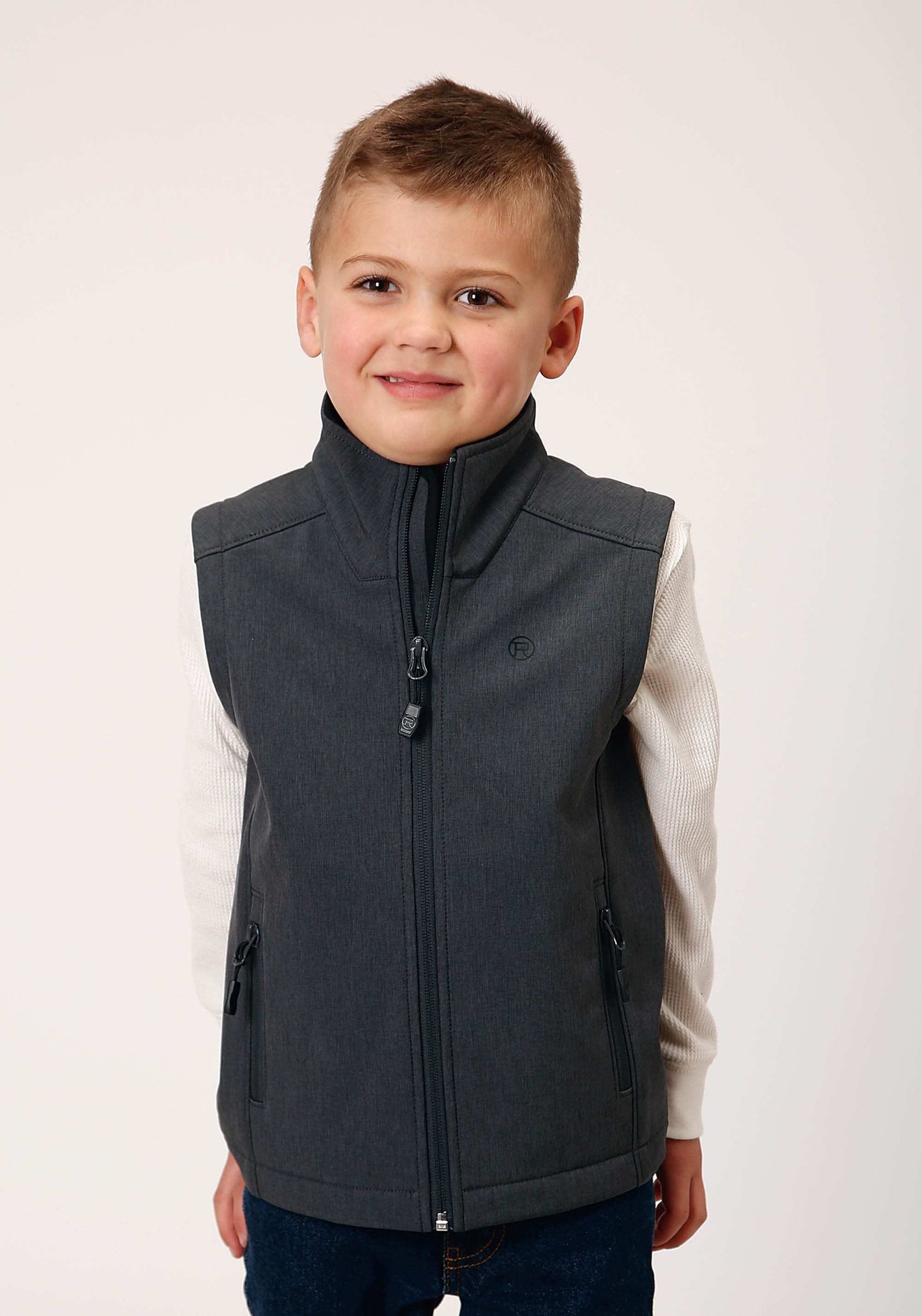 Roper Boys Heather Grey Soft Shell Tech Vest - Roper - Flyclothing LLC