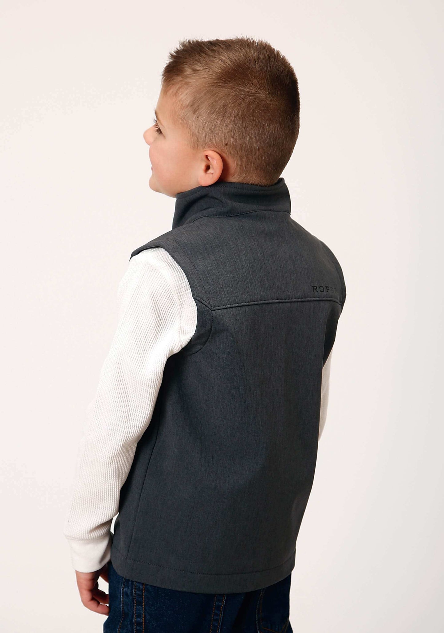 Roper Boys Heather Grey Soft Shell Tech Vest - Roper - Flyclothing LLC