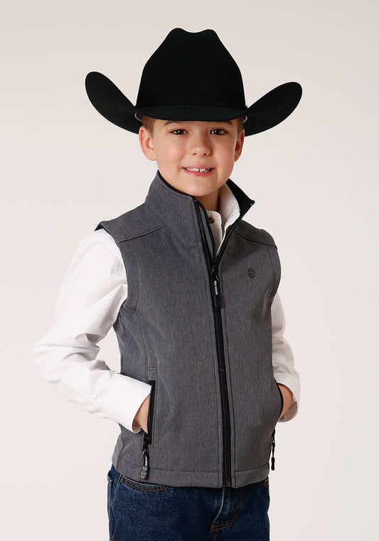 Roper Boys Heathered Grey Softshell Tech Vest - Roper - Flyclothing LLC