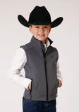 Roper Boys Heathered Grey Softshell Tech Vest - Roper