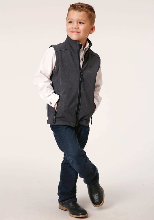 Roper Boys Heather Grey Soft Shell Tech Vest - Roper - Flyclothing LLC