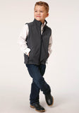 Roper Boys Heather Grey Soft Shell Tech Vest - Roper