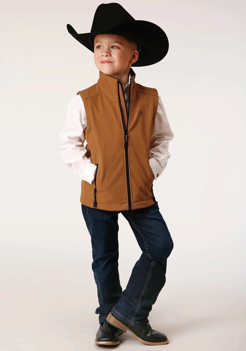 Roper Boys Caramel Softshell Tech Vest - Roper - Flyclothing LLC