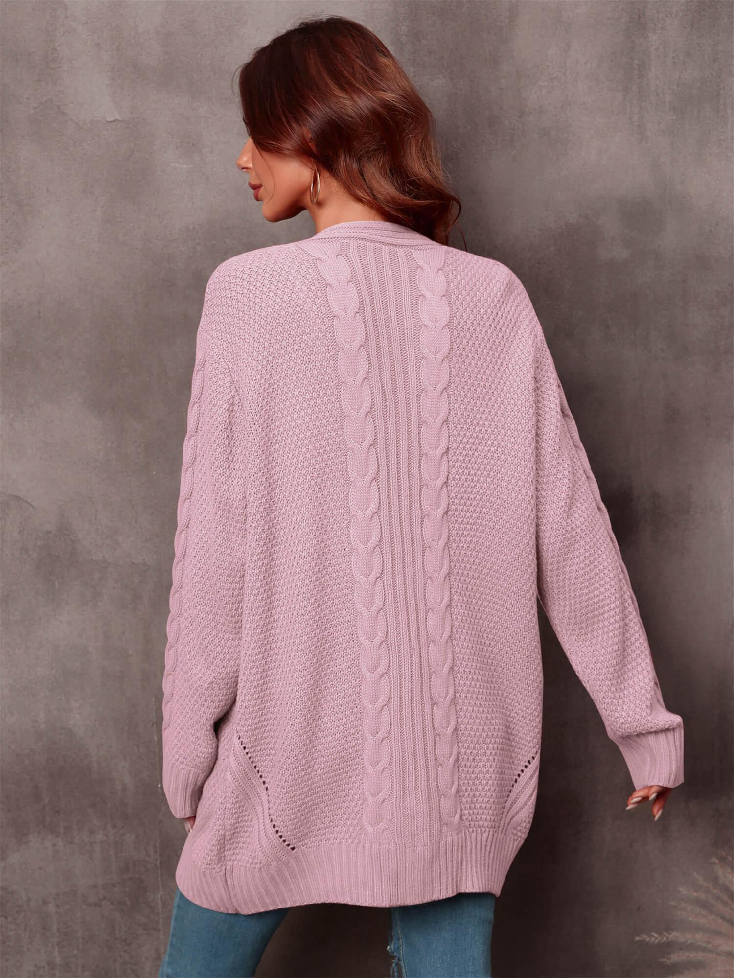 Warm Fall Mixed Knit Open Front Longline Cardigan - Flyclothing LLC