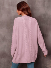 Warm Fall Mixed Knit Open Front Longline Cardigan - Flyclothing LLC