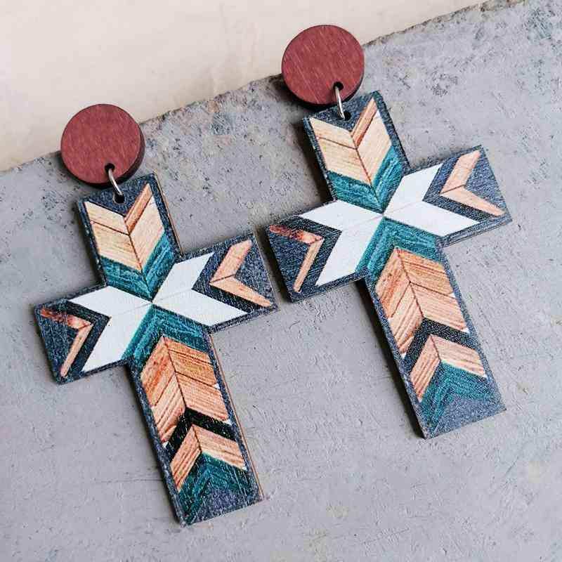Cross Drop Earrings - Trendsi - Flyclothing LLC