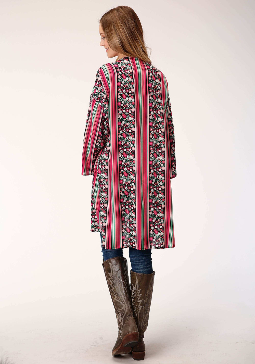 Roper Womens Floral Print Rayon Long Sleeve Kimono Cardigan - Roper - Flyclothing LLC