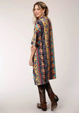 Roper Womens Print Poly Crepe Kimono Cardigan - Roper