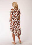 Roper Womens Cowhide Print Rayon Long Cardigan - Roper