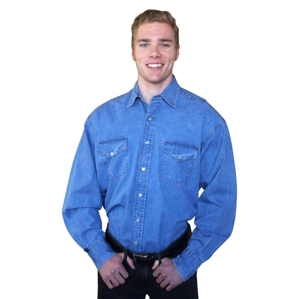 Rockmount Ranch Wear Mens Stonewashed Denim Western Shirt - Rockmount Clothing - Flyclothing LLC