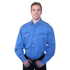 Rockmount Ranch Wear Mens Stonewashed Denim Western Shirt - Flyclothing LLC
