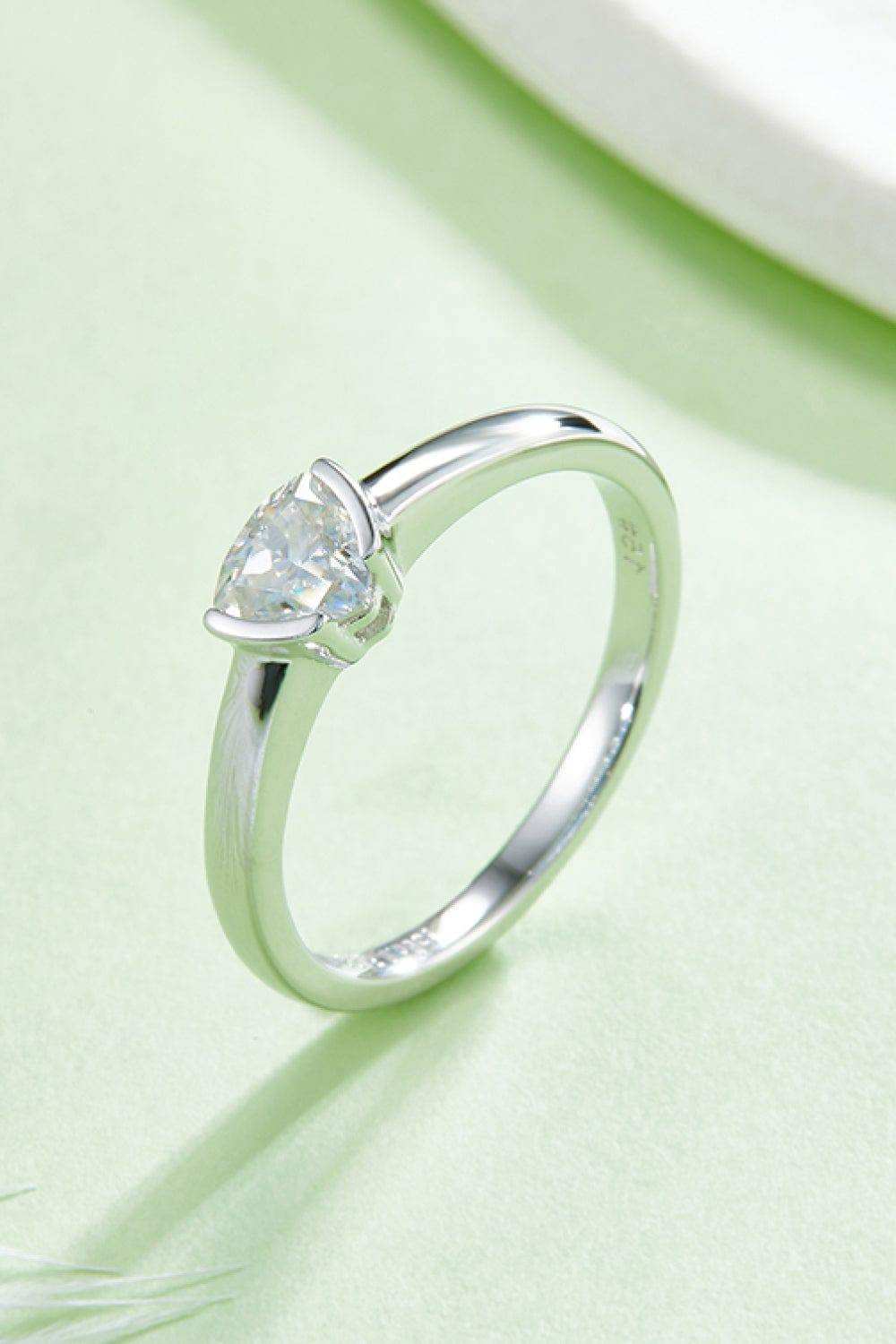 Moissanite 925 Sterling Silver Solitaire Ring - Trendsi - Flyclothing LLC