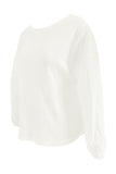 Openwork Dropped Shoulder Boat Neck Blouse - Trendsi