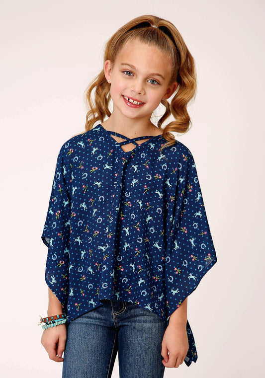 Roper Girls Horse Printed Poncho - Roper - Flyclothing LLC