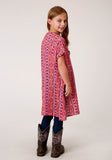 Roper Girls Aztec Print Short Sleeve Cardigan - Roper