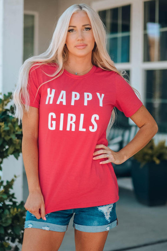 HAPPY GIRLS Short Sleeve Tee Shirt - Flyclothing LLC