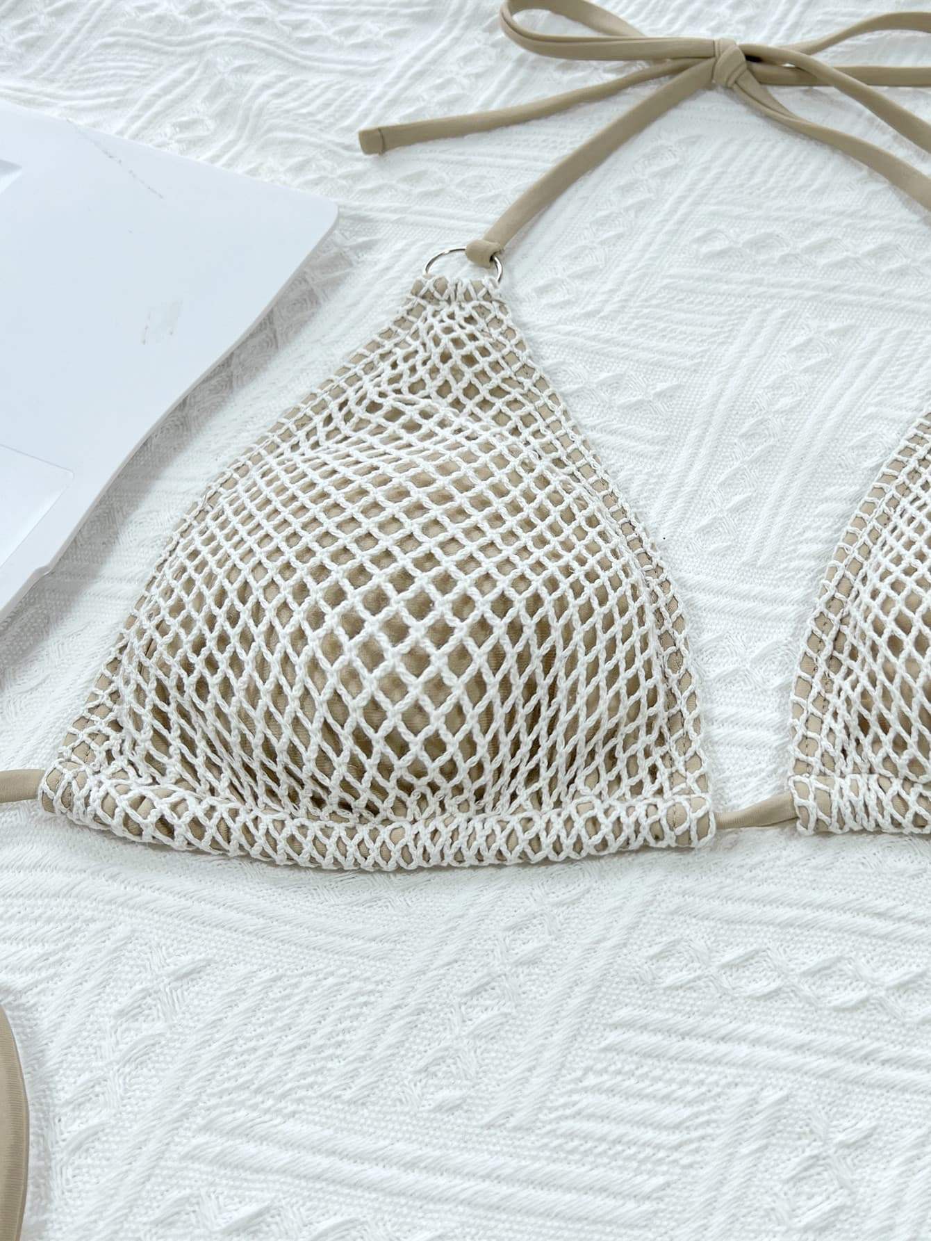 Halter Neck Tie Back Bikini Set - Trendsi - Flyclothing LLC
